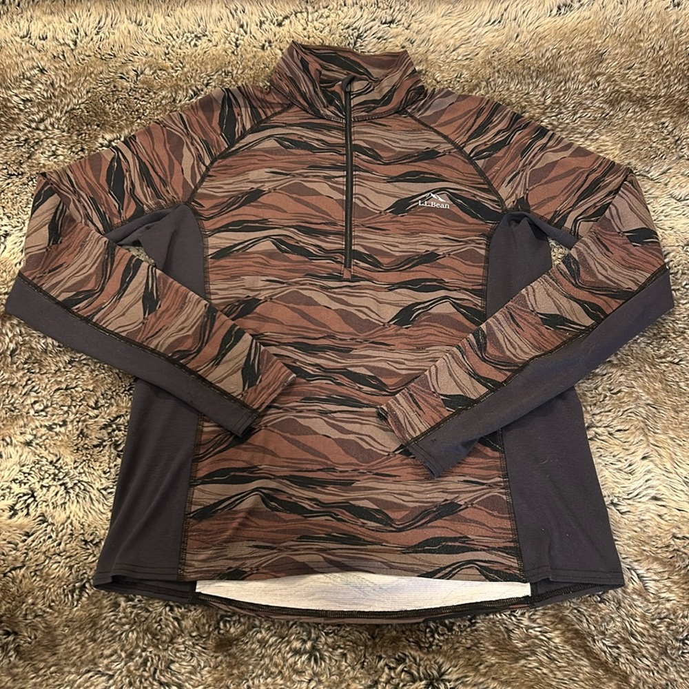 LL Bean - 1/4 Zip Base Layer - Camo